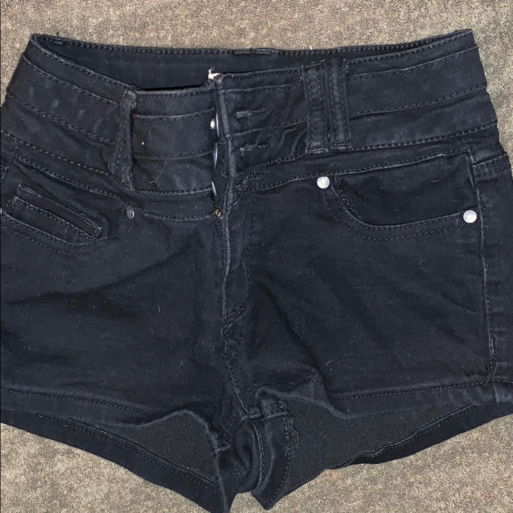 Blue spice size zero black jean shorts